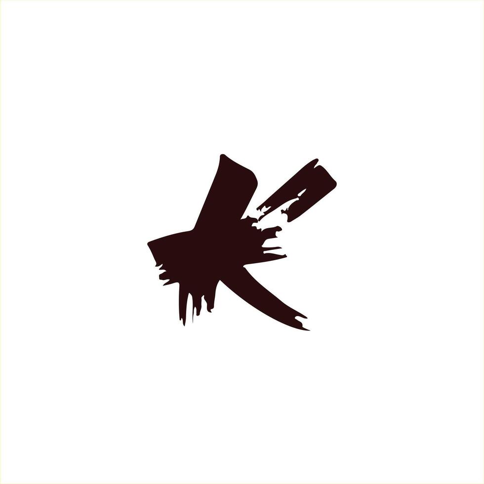 letter K brush logo design BEST vector