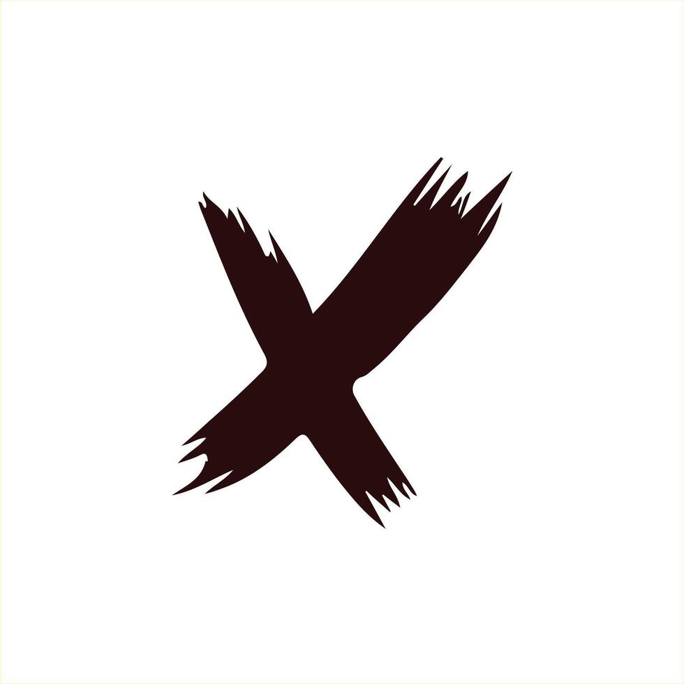 letter X brush logo design vector