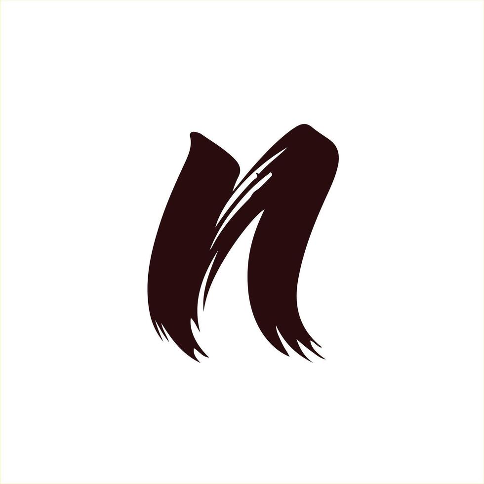 letter N brush logo design BEST vector
