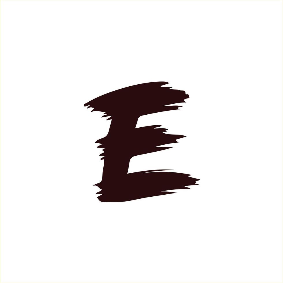 letter E brush logo design vector