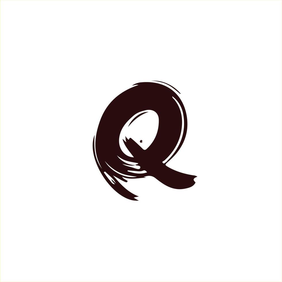 letter Q brush logo design vector