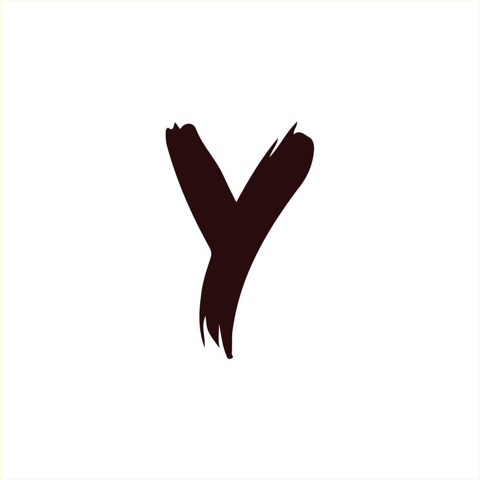 letter Y brush logo design vector