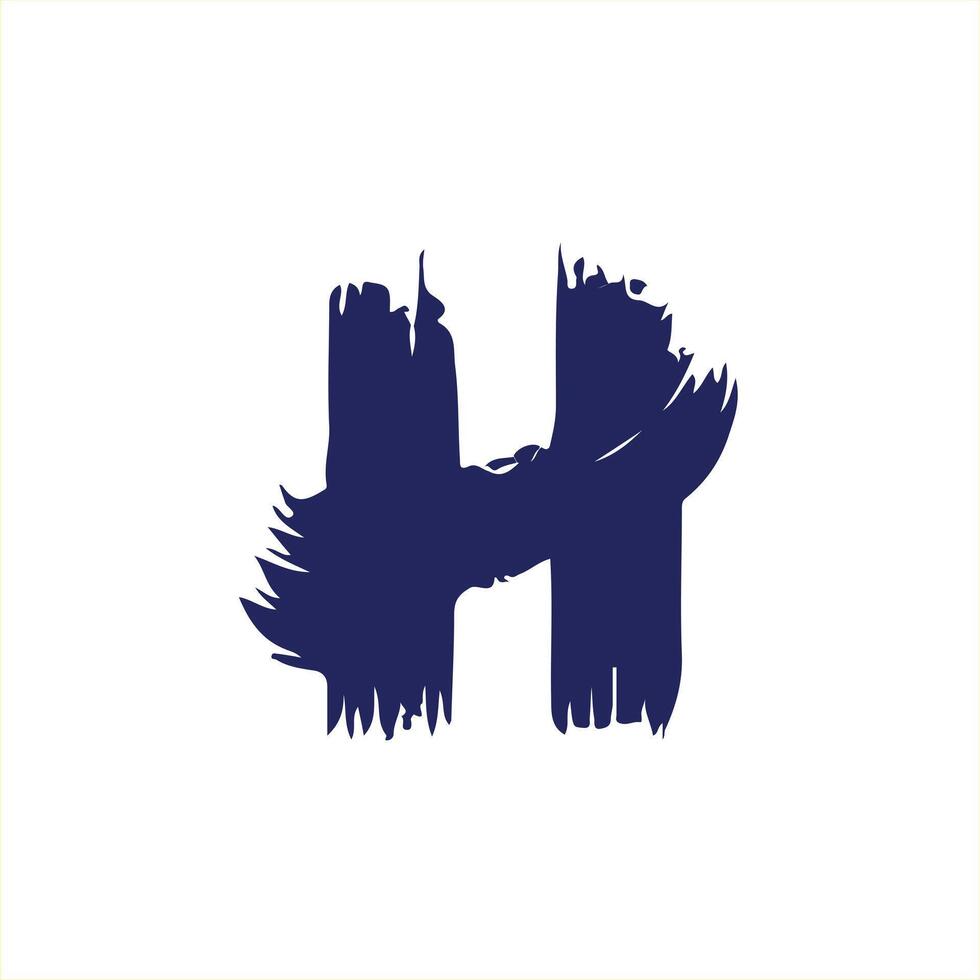 letter H brush logo design vector