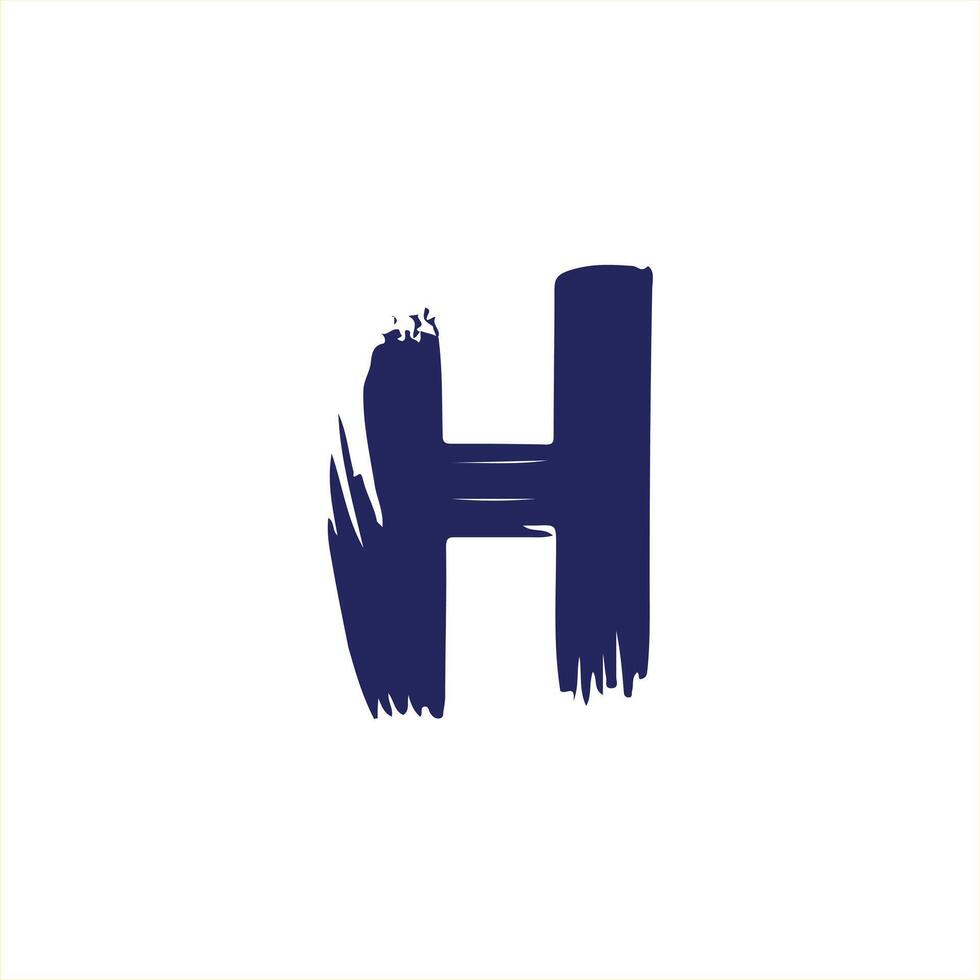letter H brush logo design vector