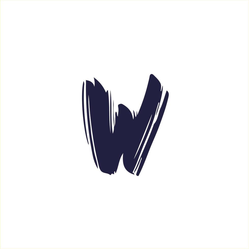UNIQUE letter brush W logo design vector