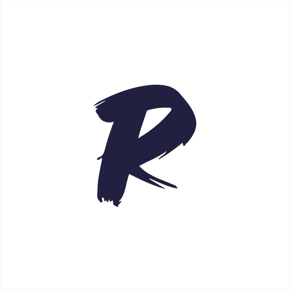 STYLESH UNIQUE letter brush R logo design vector