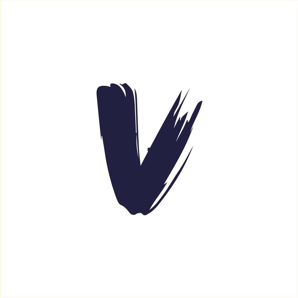 STYLESH UNIQUE letter brush V logo design vector