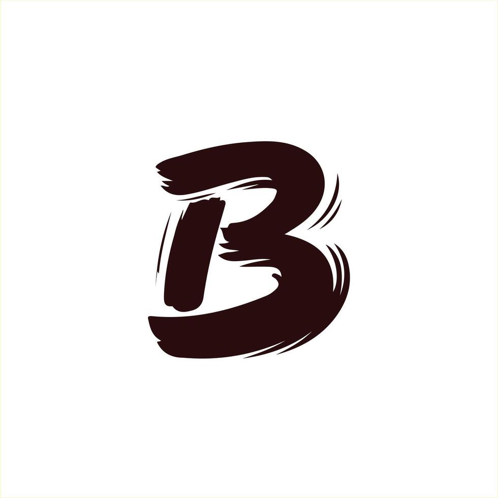 letter brush B logo design vector