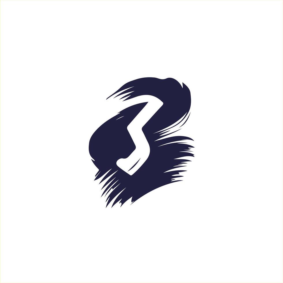 letter brush B logo design vector
