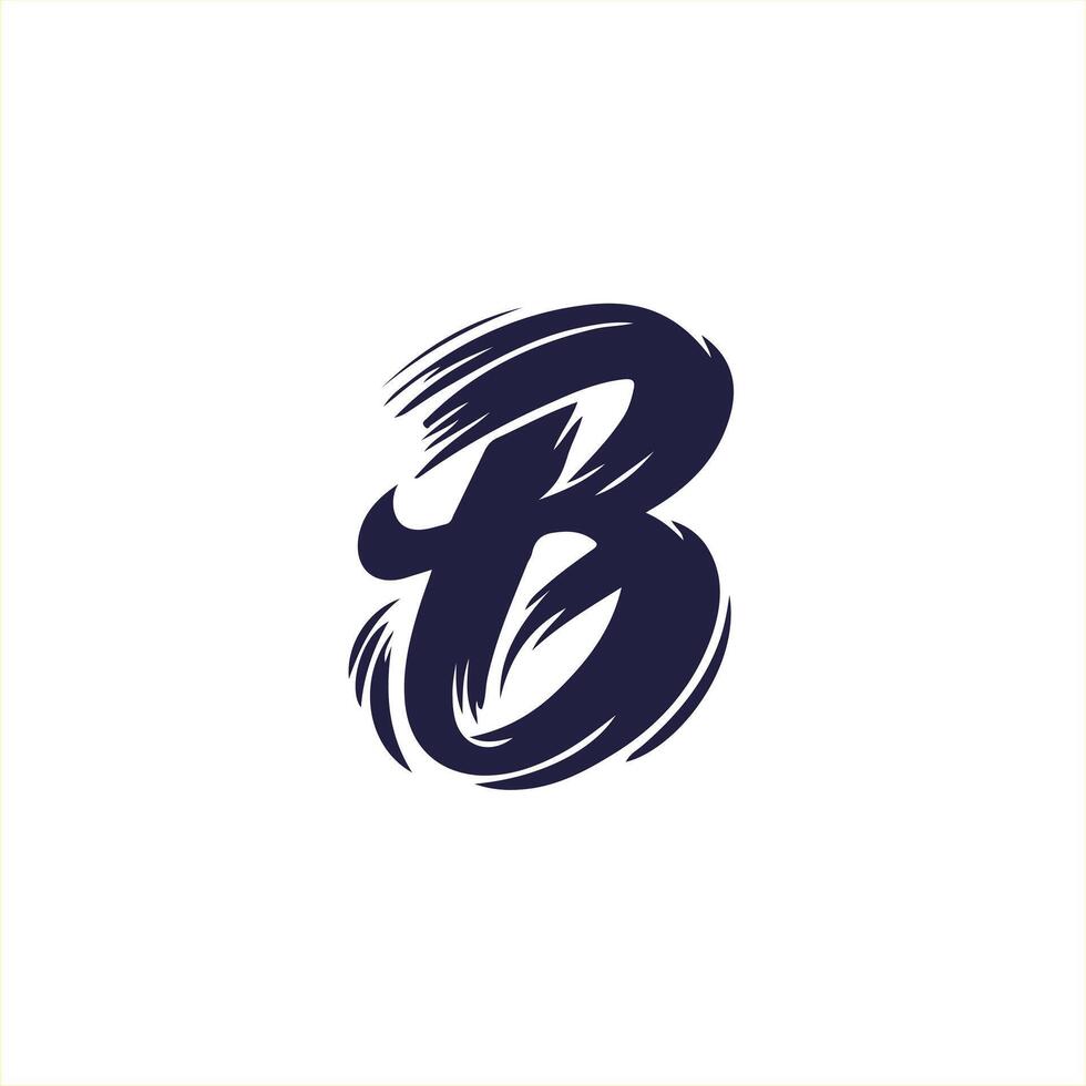 letter B brush logo design vector