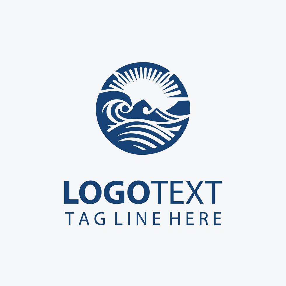 Oceanic Pulse Logo Design vector