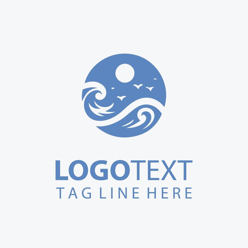 Wave Crest Ocean Logo vector