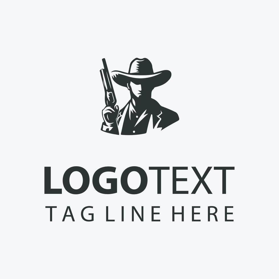 he Ranch Cow boy Logo vector