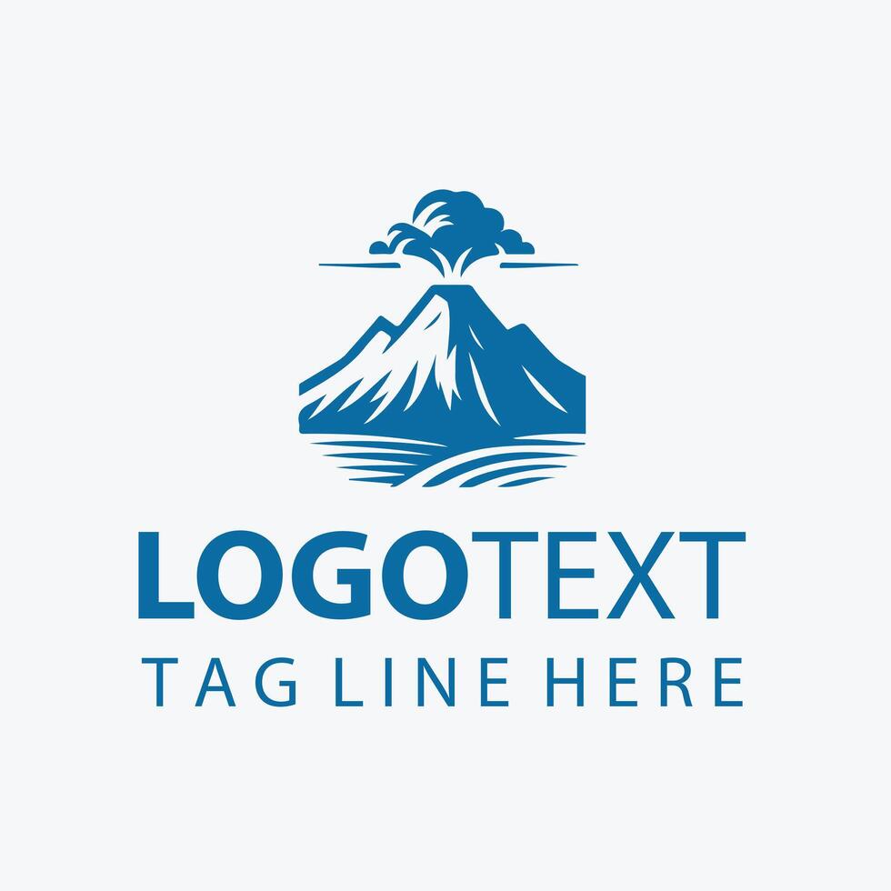 Lava Vortex mountain volcano logo vector