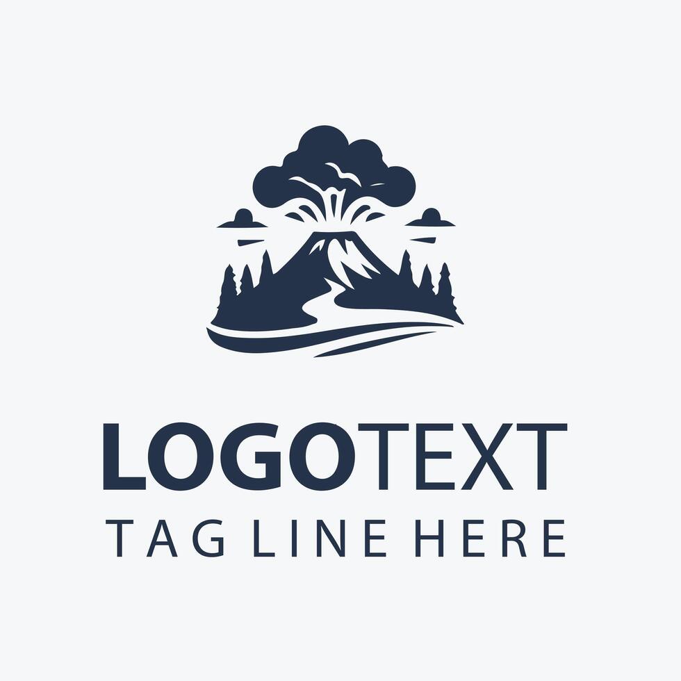 Eruption Surge mountain volcano logo vector