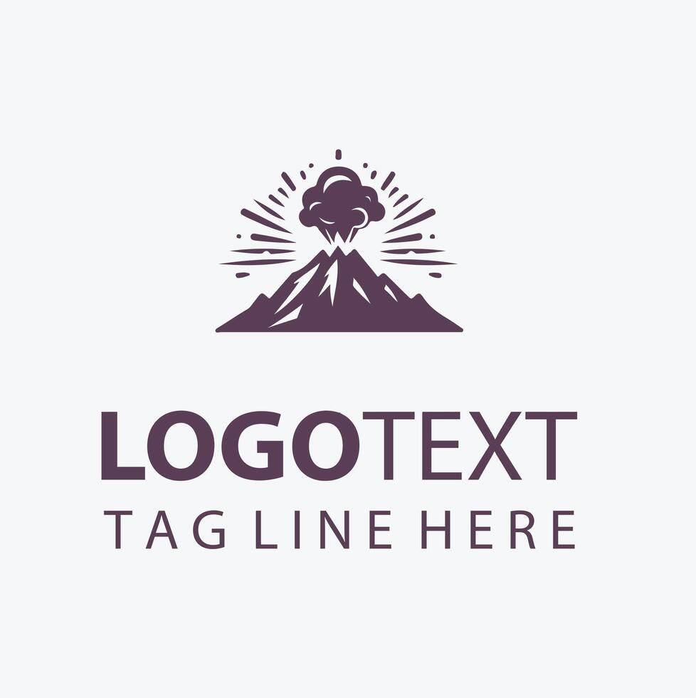 Ember Cliff mountain volcano logo vector