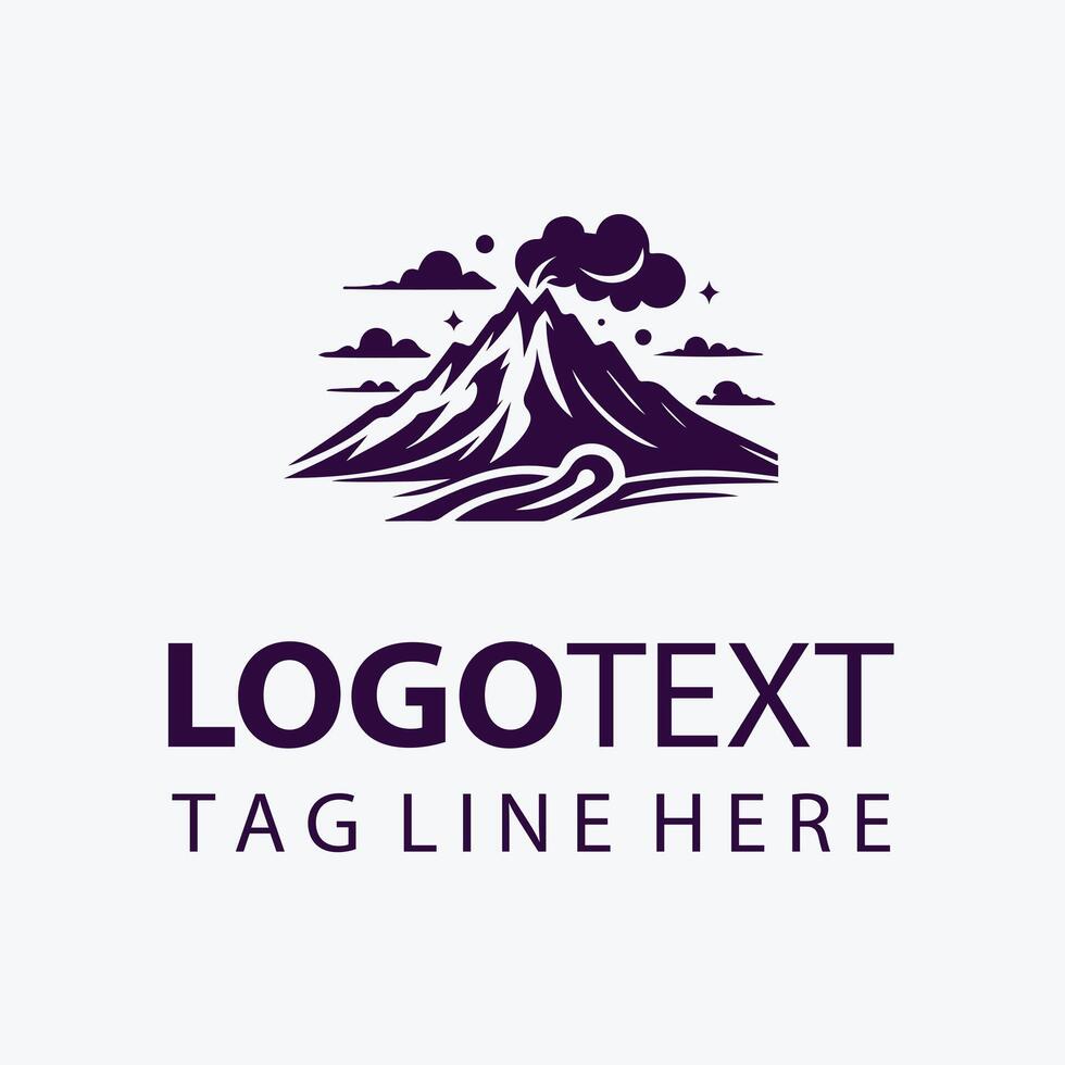 Lava Horizon mountain volcano logo vector