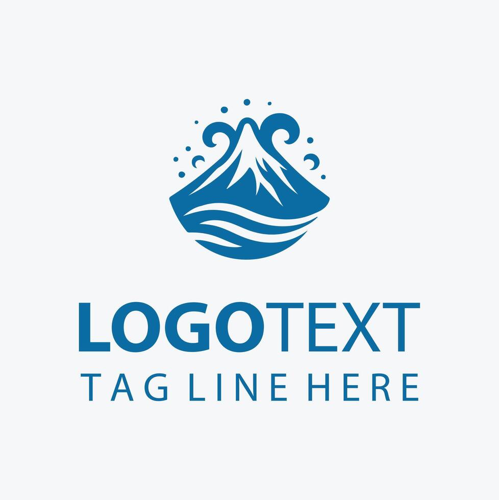 Lava Burst mountain volcano logo vector