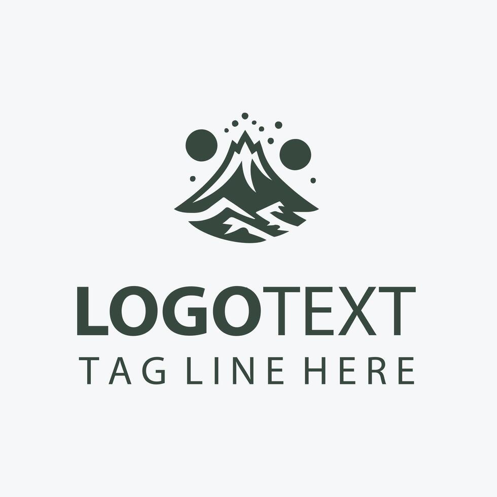 Lava Peak mountain volcano logo vector