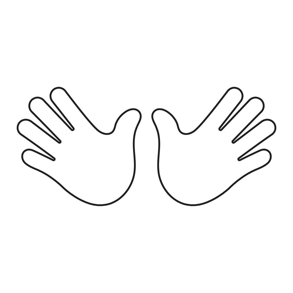 Double Hands Line Icon. Two Palms Facing Outward Gesture Outline Symbol. Gesture of Protection or Request Sign. Offering or Protecting. Editable Stroke. Isolated Illustration vector