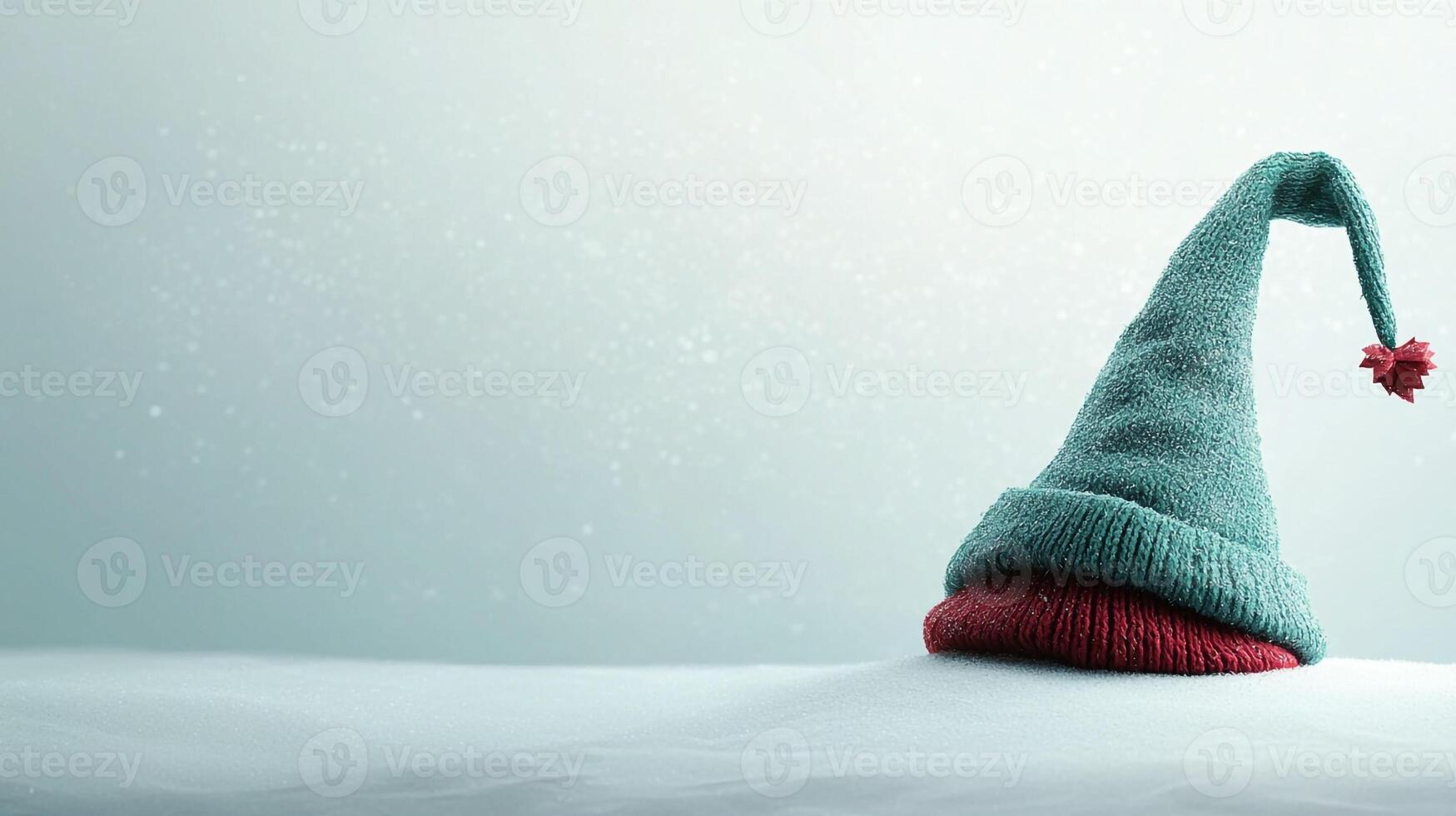A hat is sitting in the snow photo