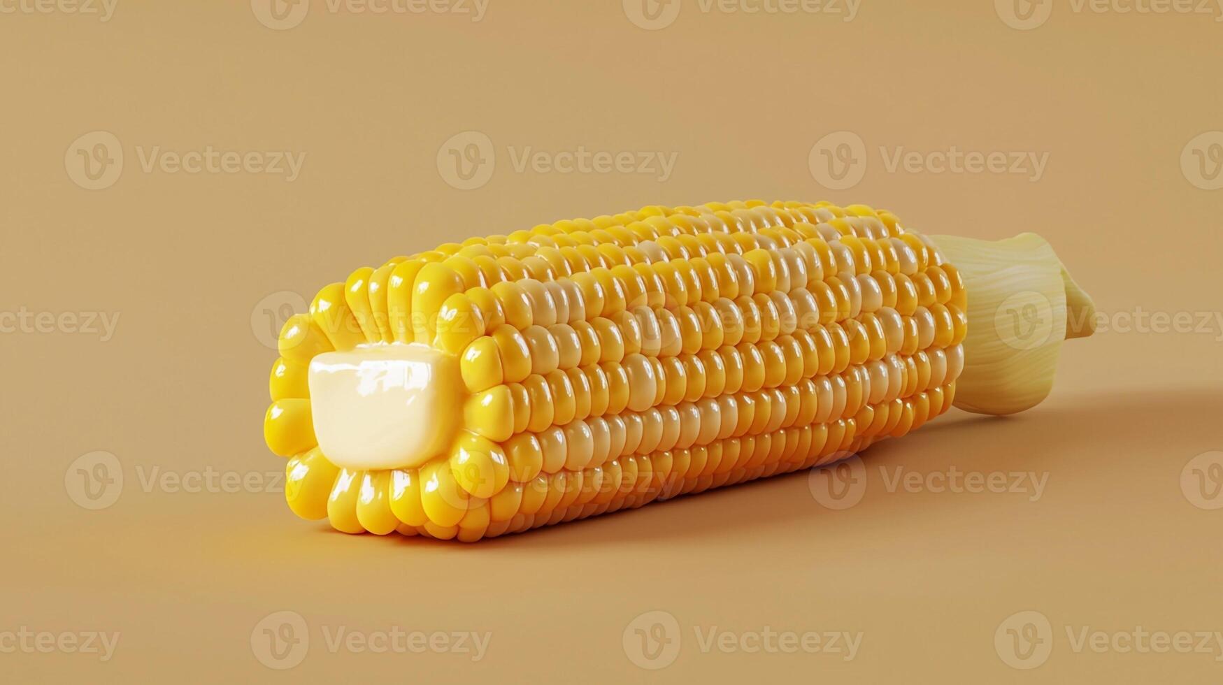 Corn on the cob 3d render photo