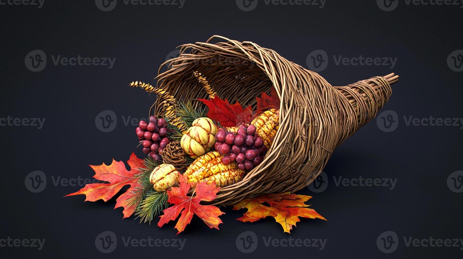 A cornucopia of autumn leaves and berries photo