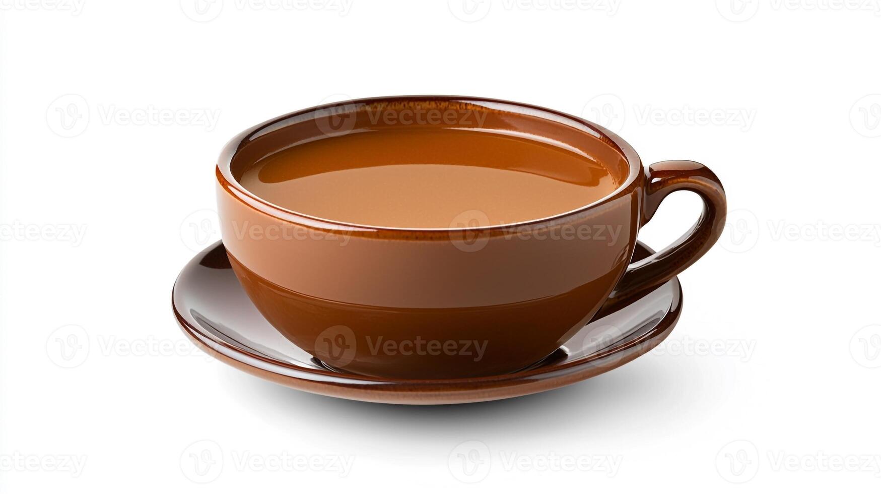 A brown cup of coffee on a saucer photo
