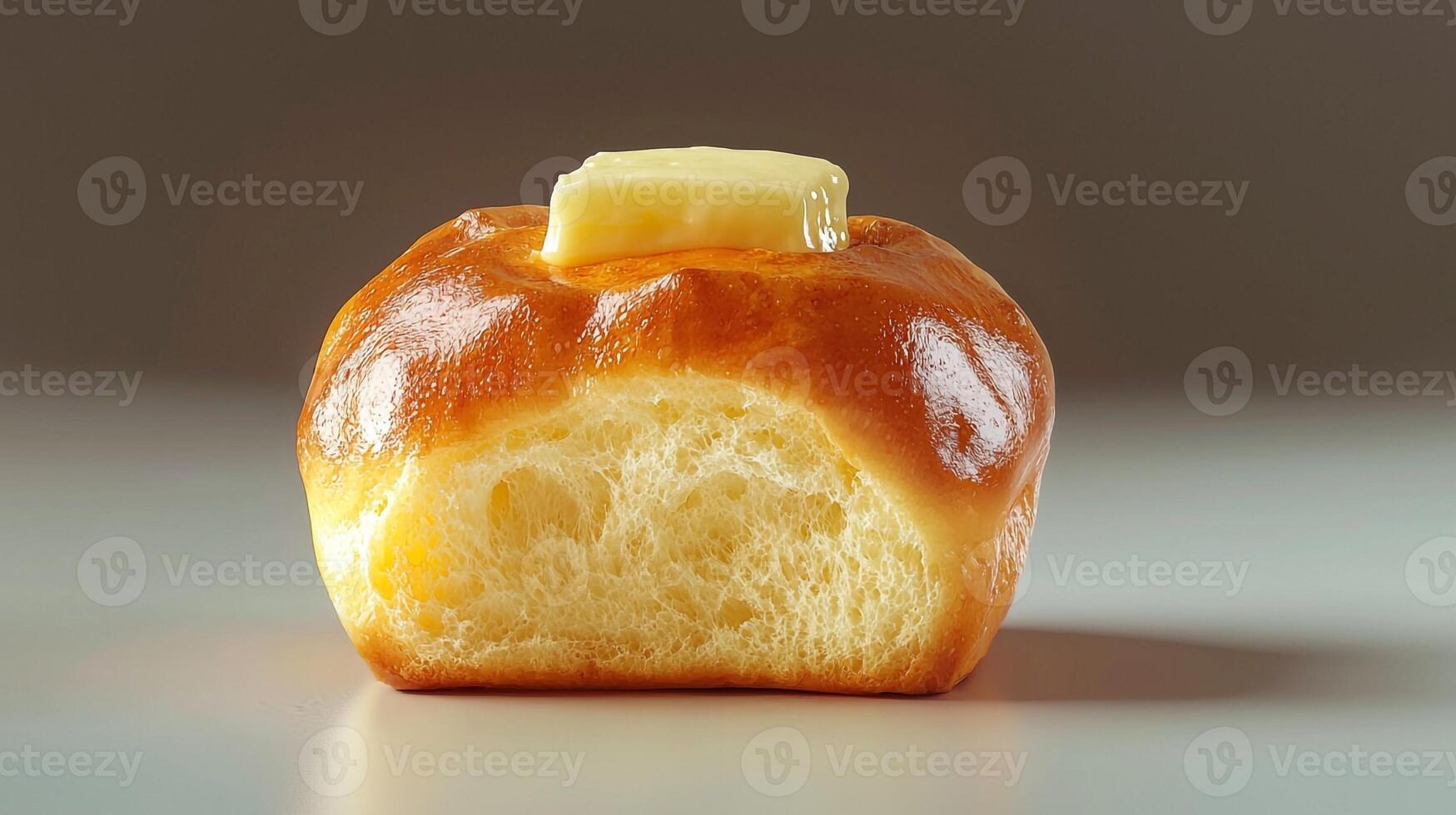 A close up of a bread bun with butter photo