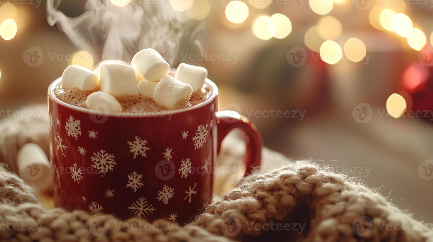 Hot chocolate with marshmallows photo
