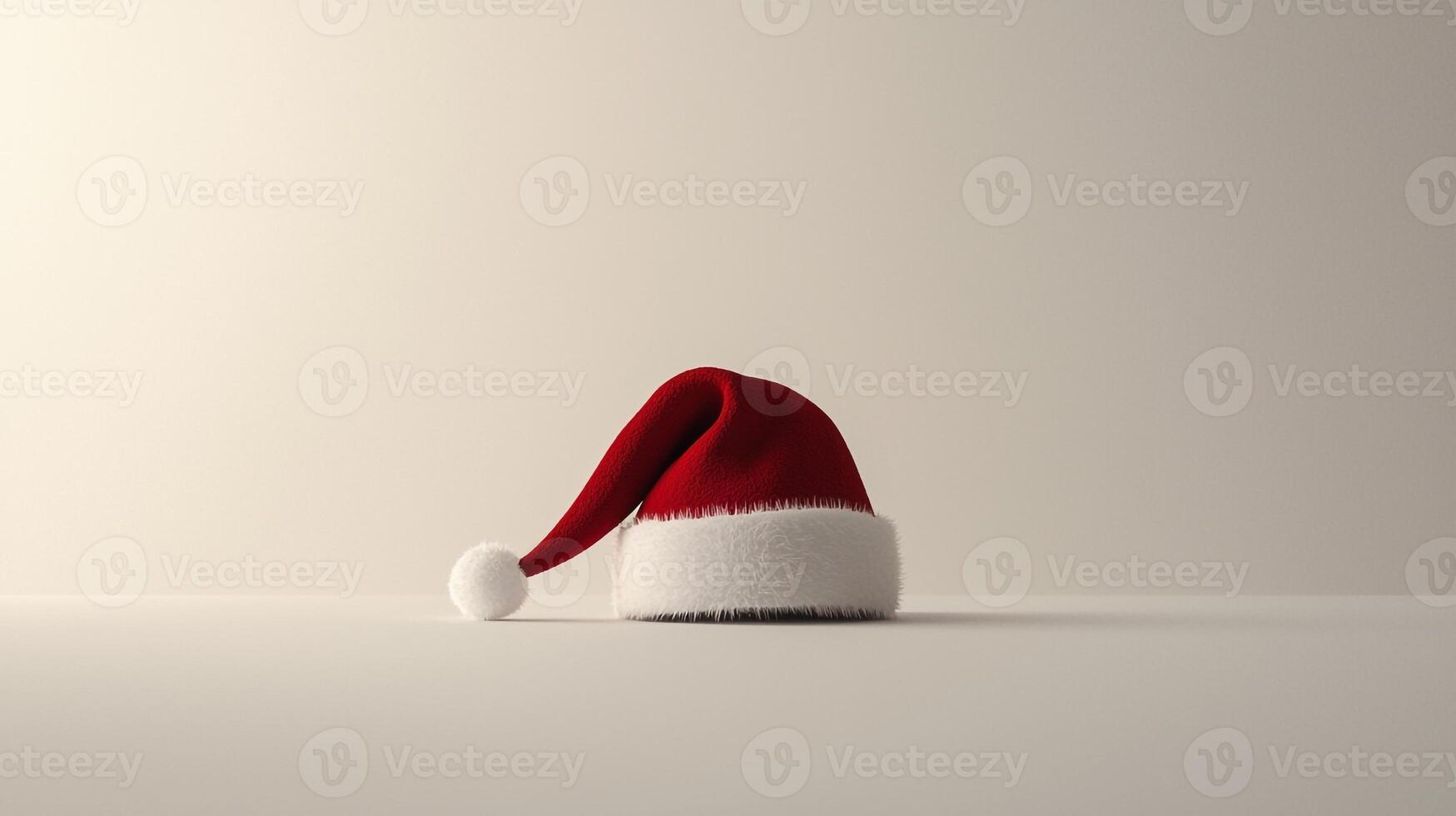 A santa hat is sitting on a table photo