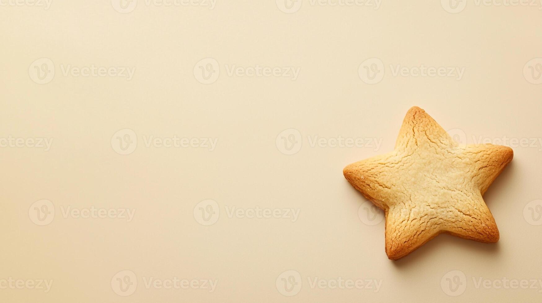 A star shaped cookie on a beige background photo
