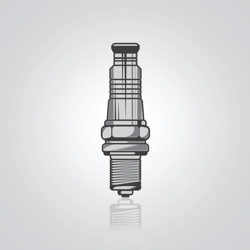 Spark Plug, Plug icons, unique icons, plug, bike plug with a silver background, Illustration vector