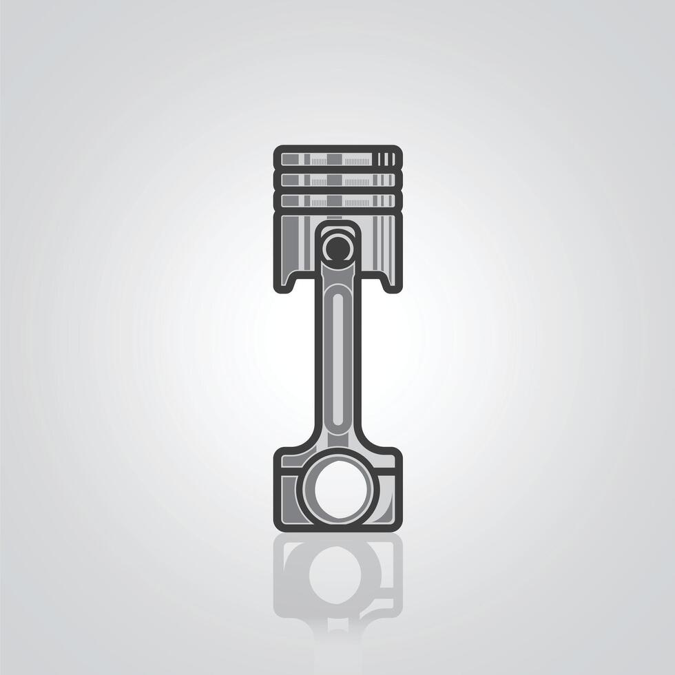 Piston, Piston icons, unique icons, Piston, bike Piston with silver background, Illustration vector