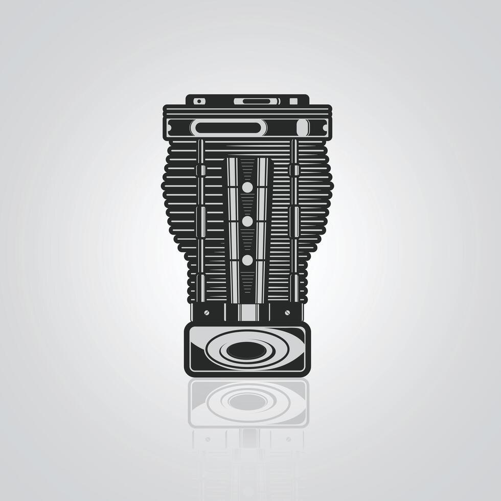 Bike engine, bike engine icons, unique icons, engine, bike engine with silver background, Illustration vector