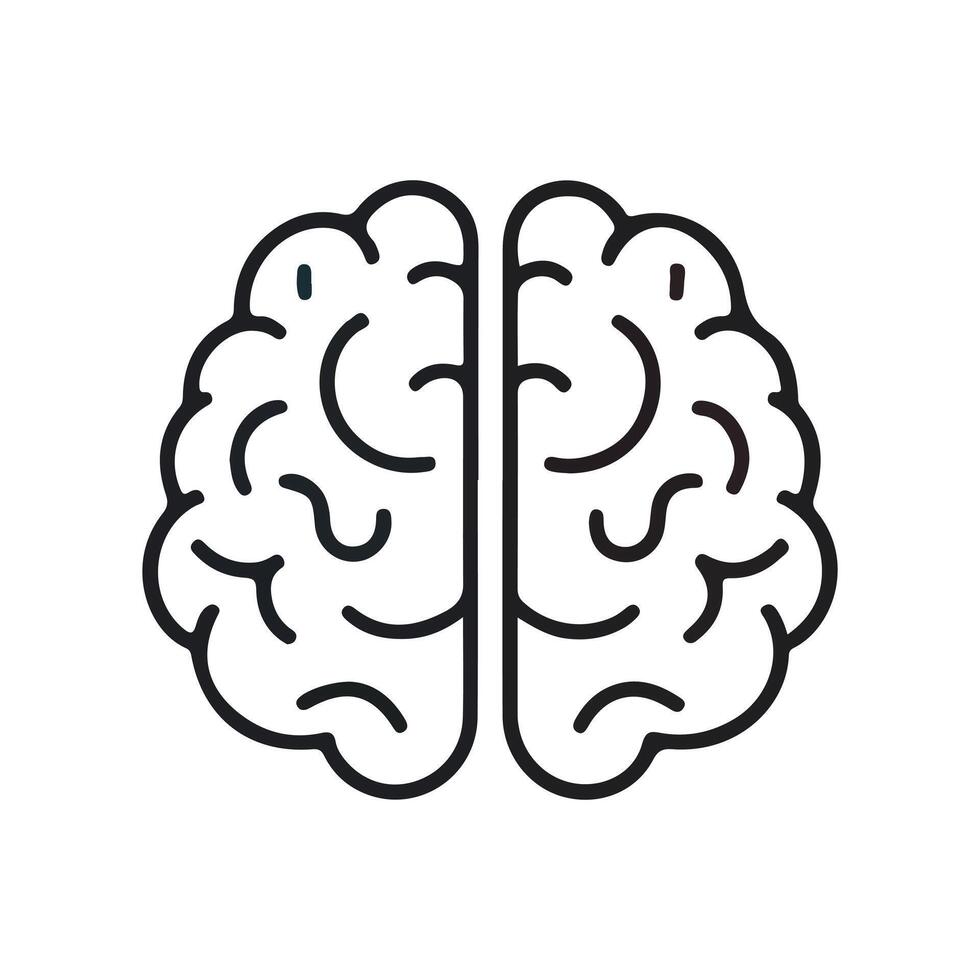 Brain Icon On White Background. vector