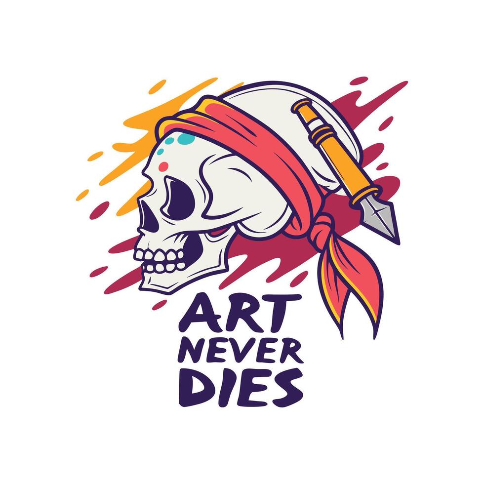 Art Never Dies T Shirt Design Template vector