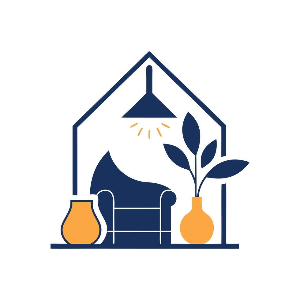 Sleek Logo for Modern Home Decor and Furniture Industry vector