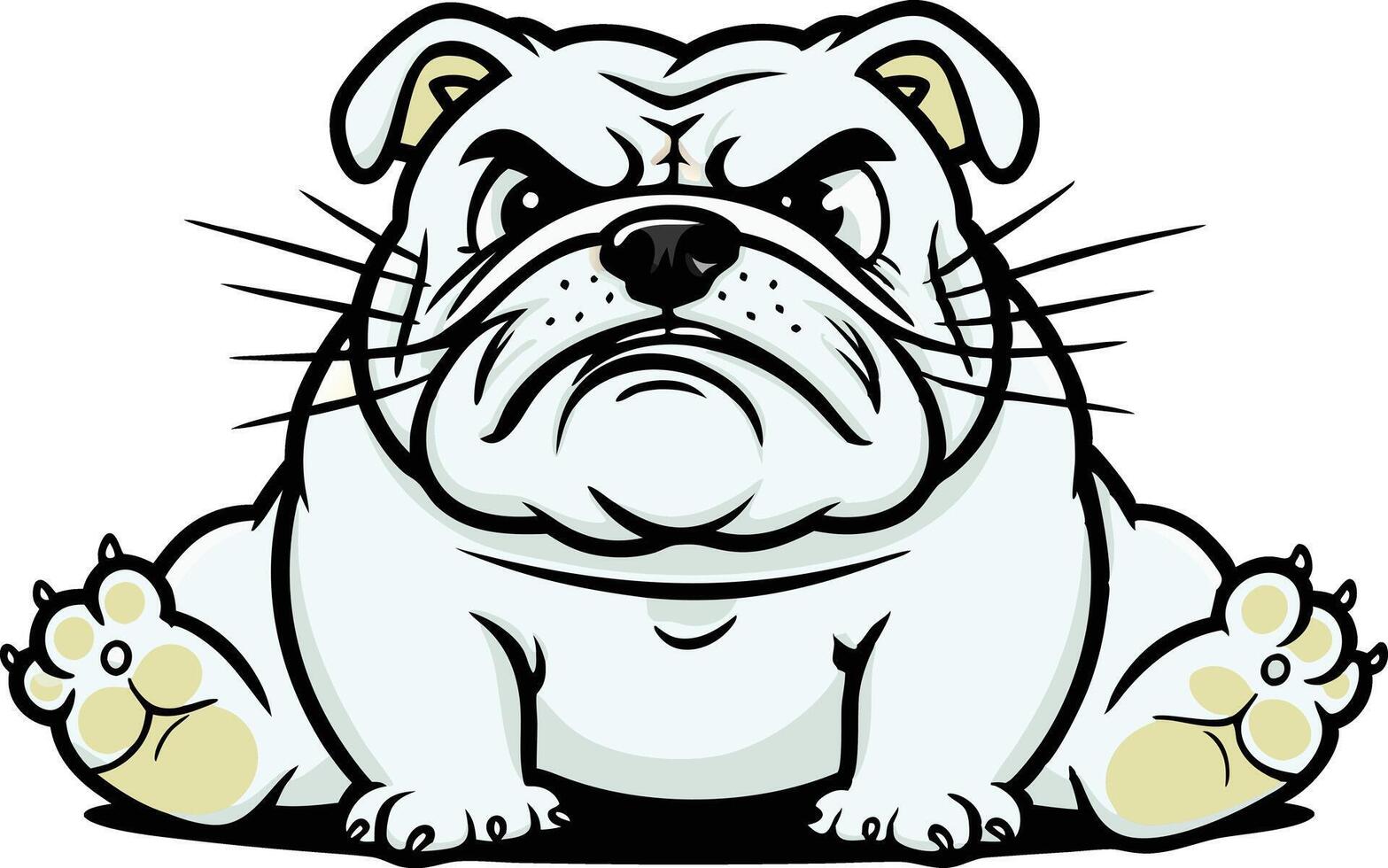 angry bulldog cartoon dog design vector