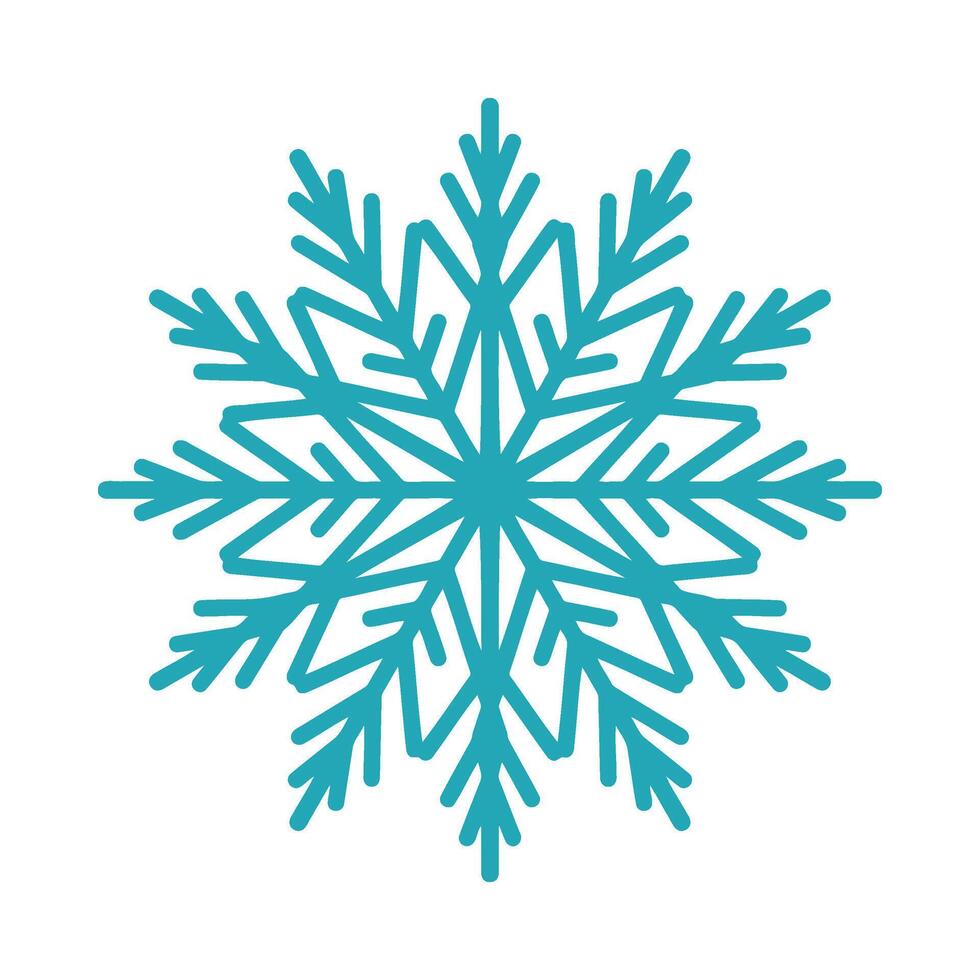 Detailed unique snowflake, hand drawn illustration. Graphic outline doodle drawing. Christmas and New Year symbol. Unique snowflake silhouette icon for winter frosty decorations and designs. vector