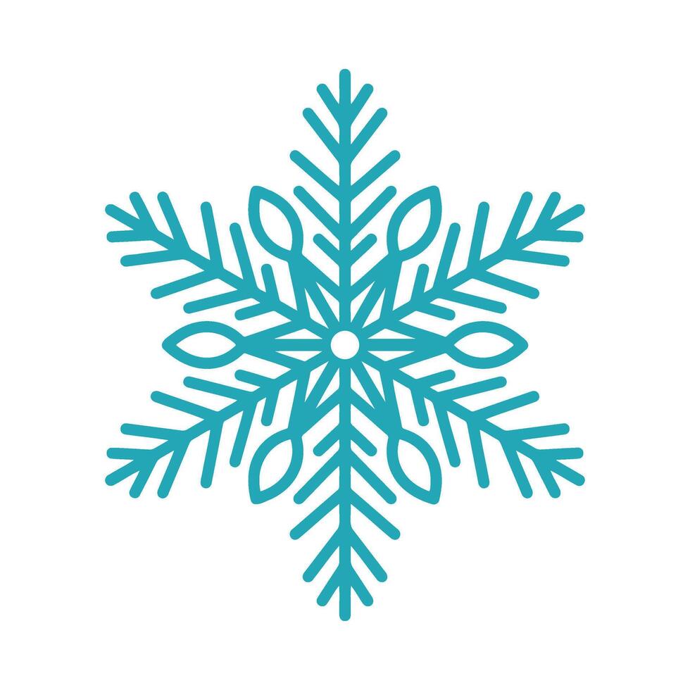 Unique detailed snowflake, hand drawn illustration. Graphic outline doodle drawing. Christmas and New Year symbol. Unique snowflake silhouette icon for frosty winter designs and decoration. vector