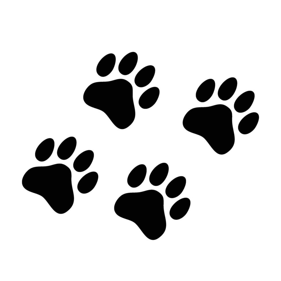 a dog paw footprint black object vector