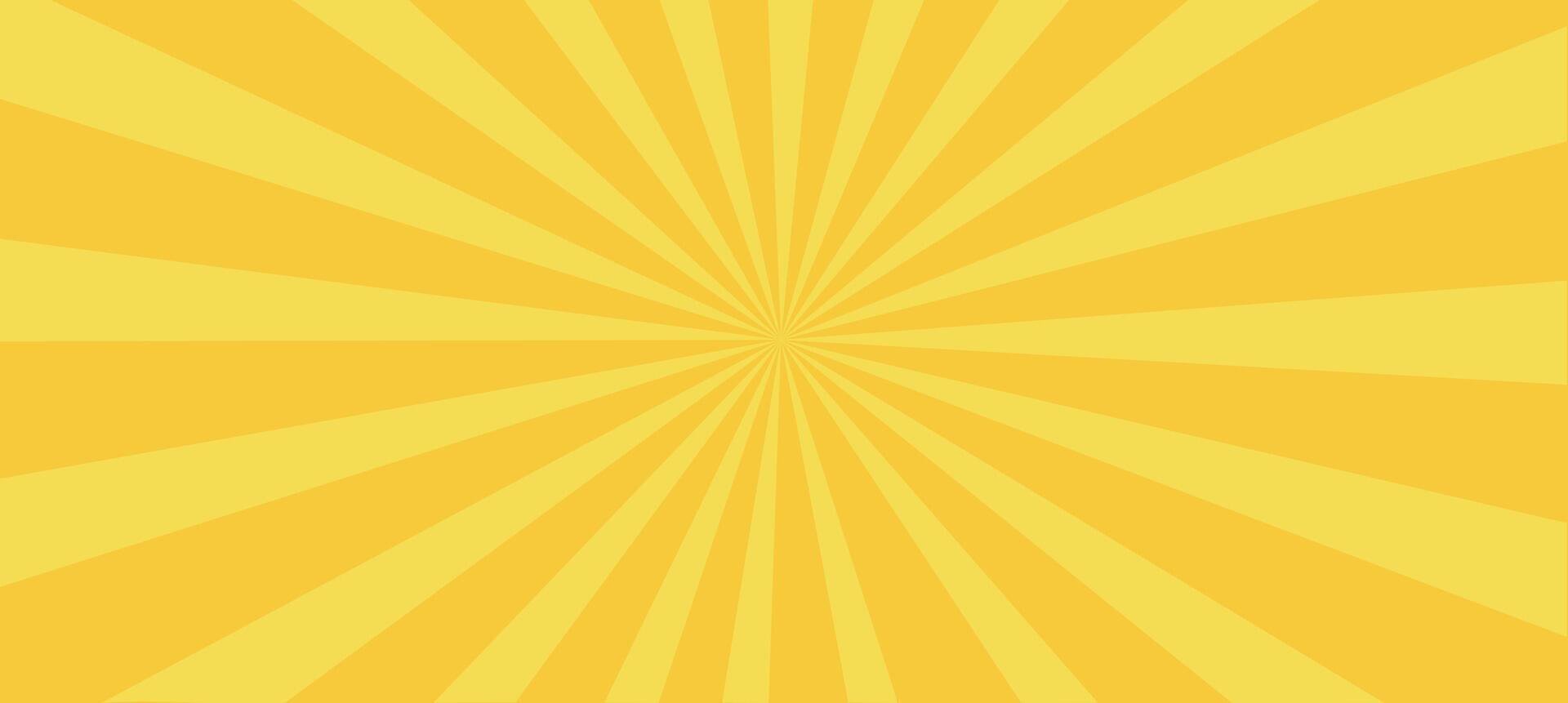 sunburst background with rays and burst of light. Retro radial pattern with sunshine and yellow glow. Bright, abstract design with a sunny texture. vector