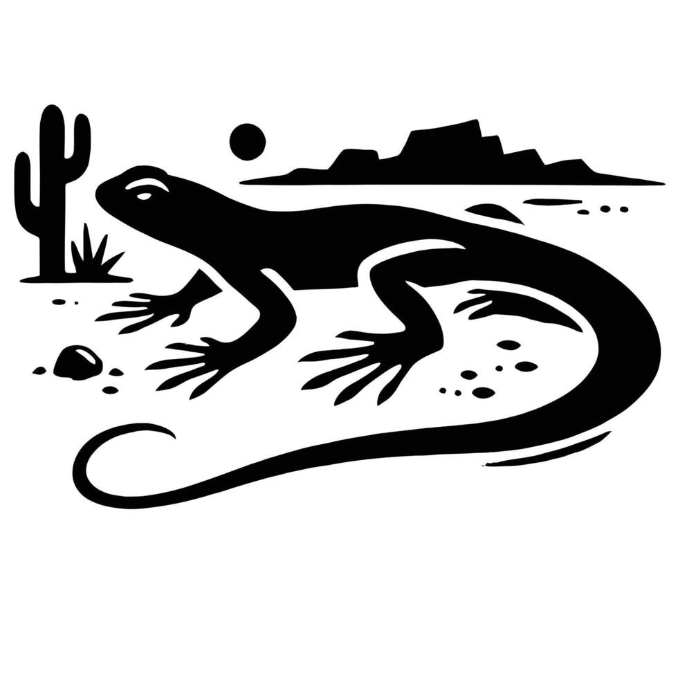 Lizard in the desert vector