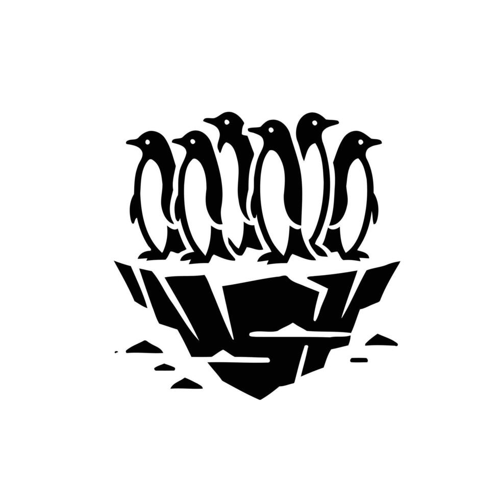 Penguins on an iceberg logo vector