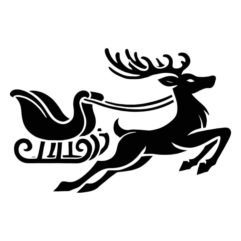 Santa claus reindeer sleigh vector