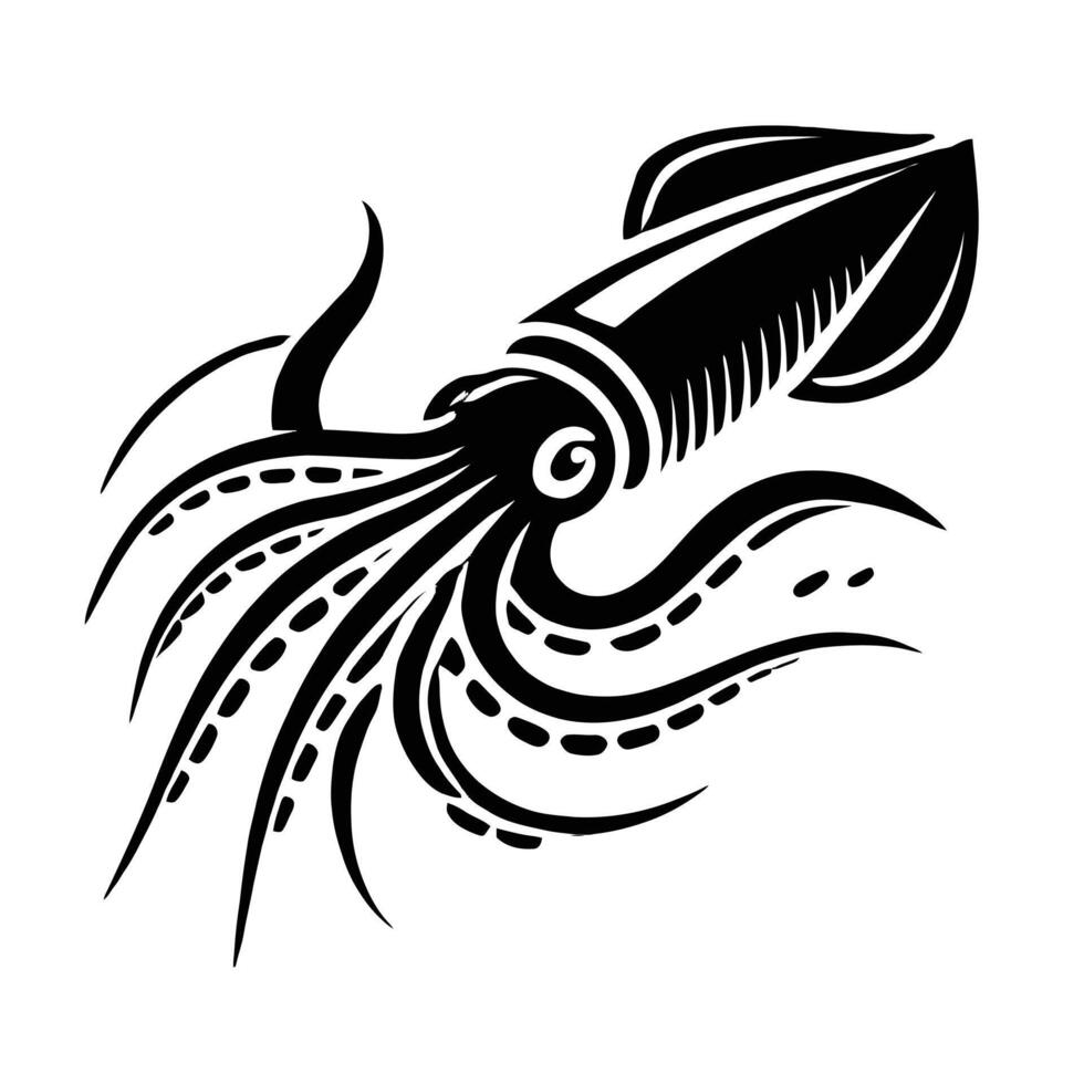 Squid tattoo design vector