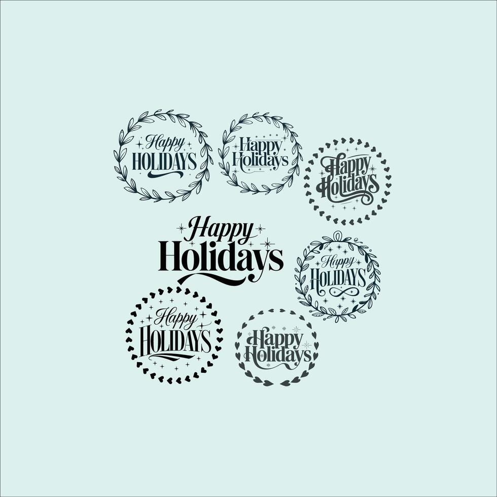 Elegant Happy Holidays Greeting Typography Design vector