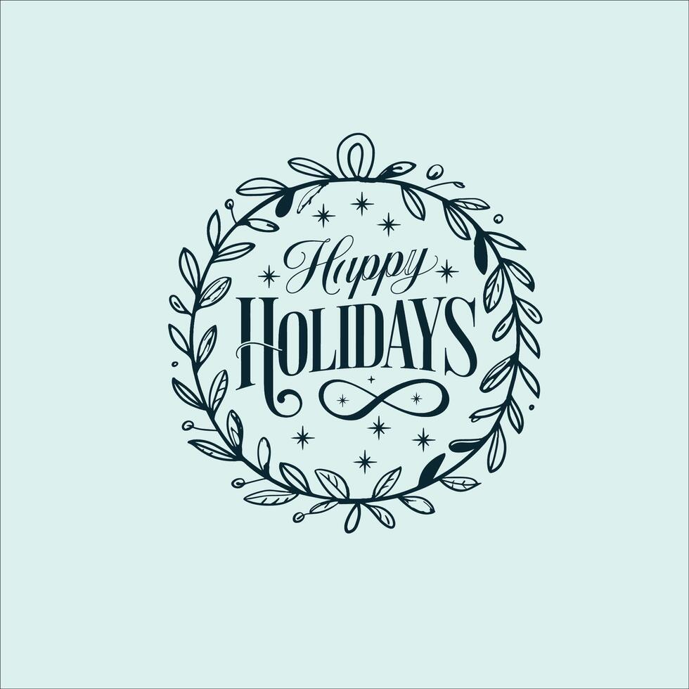 Sophisticated Happy Holidays Card with Star Accents vector