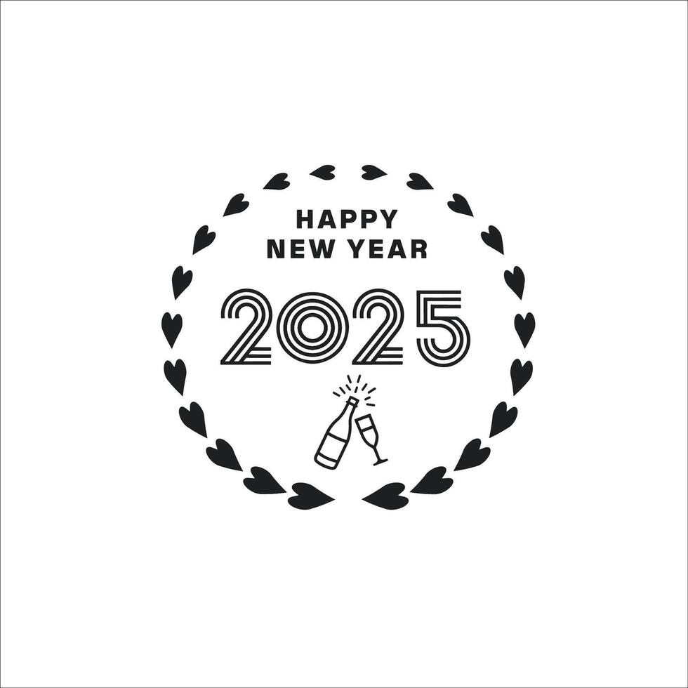 Premium New Years 2025 Design with Emerald Gradient vector